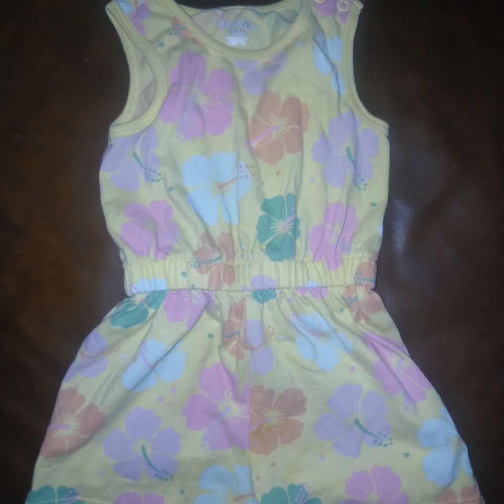 Floral Yellow Sleeveless Romper
